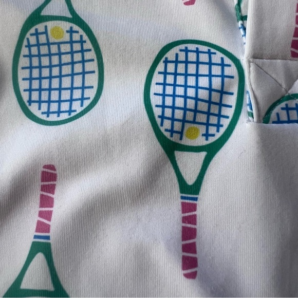Cecil & Lou Collared Long Sleeve Tennis Racket Print Dress with Pleats Size 4T - Picture 5 of 7